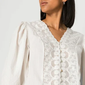 Vila Vininka Sleeve Top – Blouse – Optical Snow vente en ligne pas cher 15