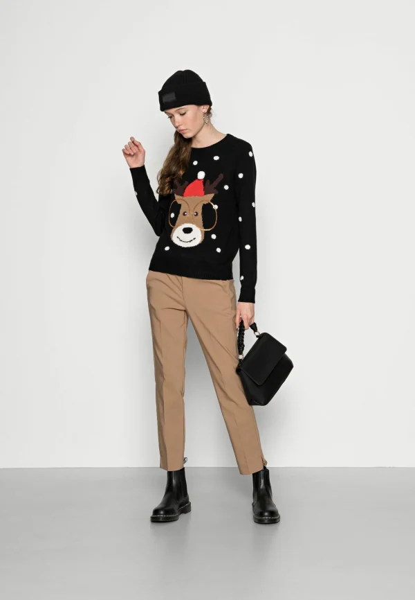 Vero Moda Vmtinsel O-Neck Xmas – Pullover – Black/Snow White/Sepia Tint/Chocolate Plum/Chinese Red/Gold soldes pas cher 3