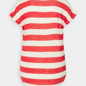 Vero Moda Vmwide Stripe – T-Shirt Imprimé – Goji Berry/Snow White achat pas cher 18