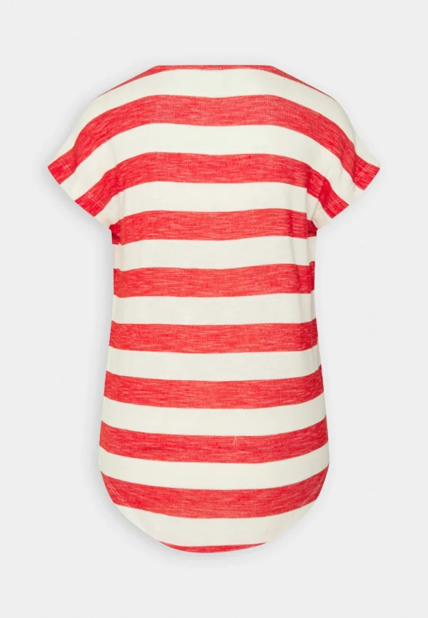 Vero Moda Vmwide Stripe – T-Shirt Imprimé – Goji Berry/Snow White achat pas cher 7