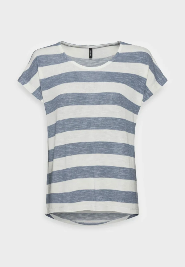 Vero Moda Tall Vmwide Stripe – T-Shirt Imprimé – China Blue/Snow White prix de gros 1