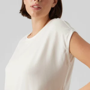 Retour Facile et Gratuit Vero Moda Vmava Plain Ss Gajrs Noos – T-Shirt Basique – Snow White 11