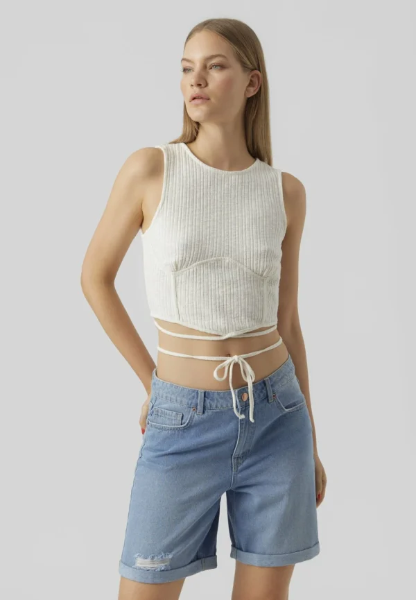 Vero Moda Vmcamma Crop – Débardeur – Snow White bas prix 1