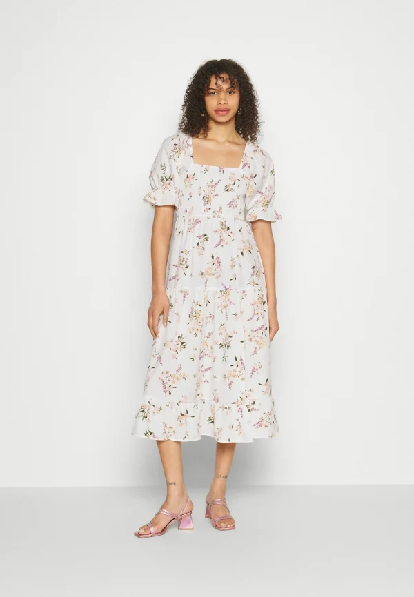 Vero Moda Tall Calf Smock Dress – Robe De Jour – Snow White/Svea Nouvelle Collection 1