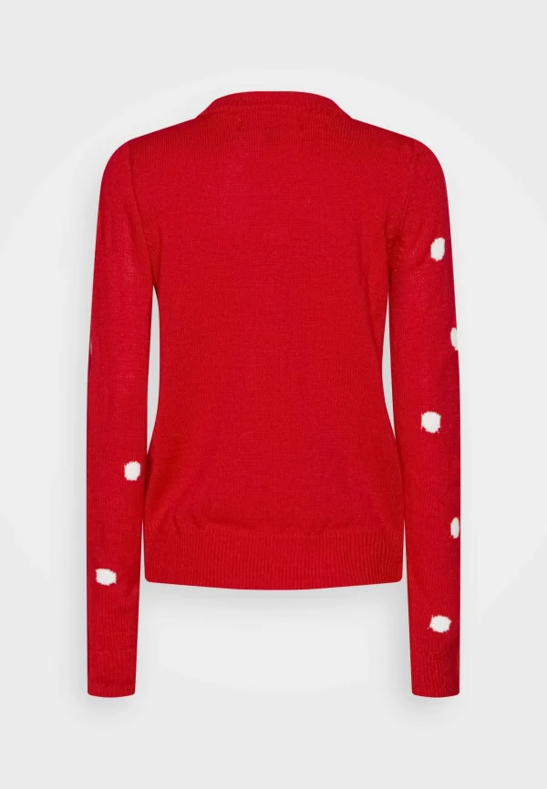 magasin en ligne france Vero Moda Vmtinsel O-Neck Xmas – Pullover – Chinese Red/Snow White/Sepia Tint/Chocolate Plum/Gold 3