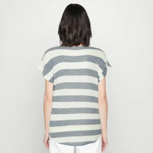 vente luxe pas cher Vero Moda Vmwide Stripe – T-Shirt Imprimé – China Blue/Snow White 12