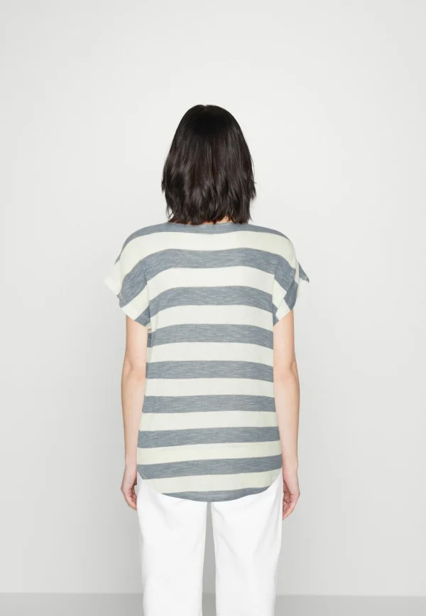 vente luxe pas cher Vero Moda Vmwide Stripe – T-Shirt Imprimé – China Blue/Snow White 4