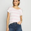 Meilleur Prix Garanti Vero Moda Vmwide Stripe S/L Ga Noos – T-Shirt Imprimé – Sepia Rose/Snow White 22