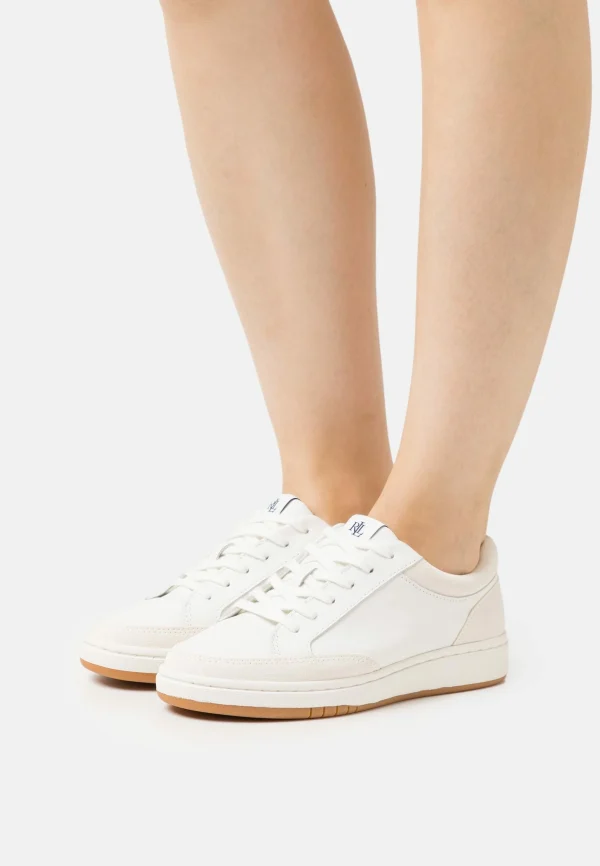 Lauren Ralph Lauren Hailey Lace – Baskets Basses – Snow White/Club House Cream Promotio de vente 1