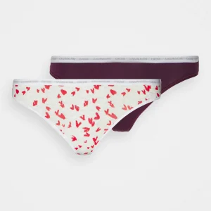 CALVIN KLEIN UNDERWEAR Thong 2 Pack – String – Rhone/Snow Heather shopping pas cher 16