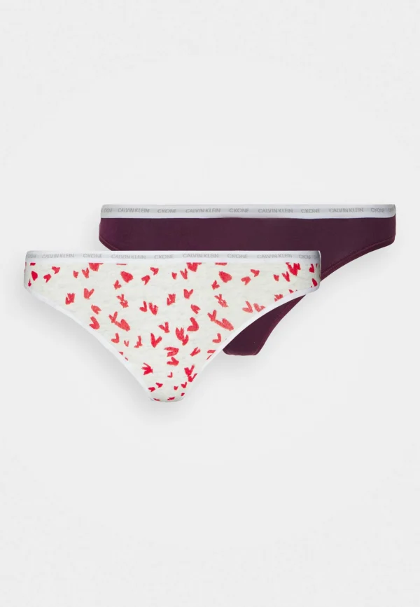 CALVIN KLEIN UNDERWEAR Thong 2 Pack – String – Rhone/Snow Heather shopping pas cher 6