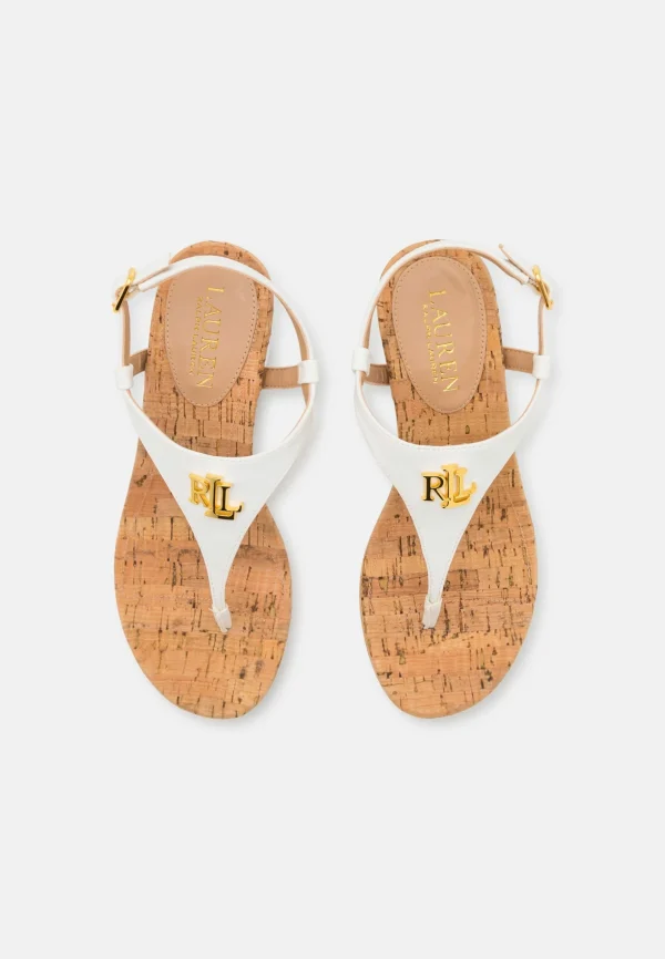 Lauren Ralph Lauren Jeannie Wedge – Tongs – Snow White marque pas cher en ligne 6